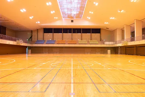 鐘山総合体育館のメインアリーナ内観